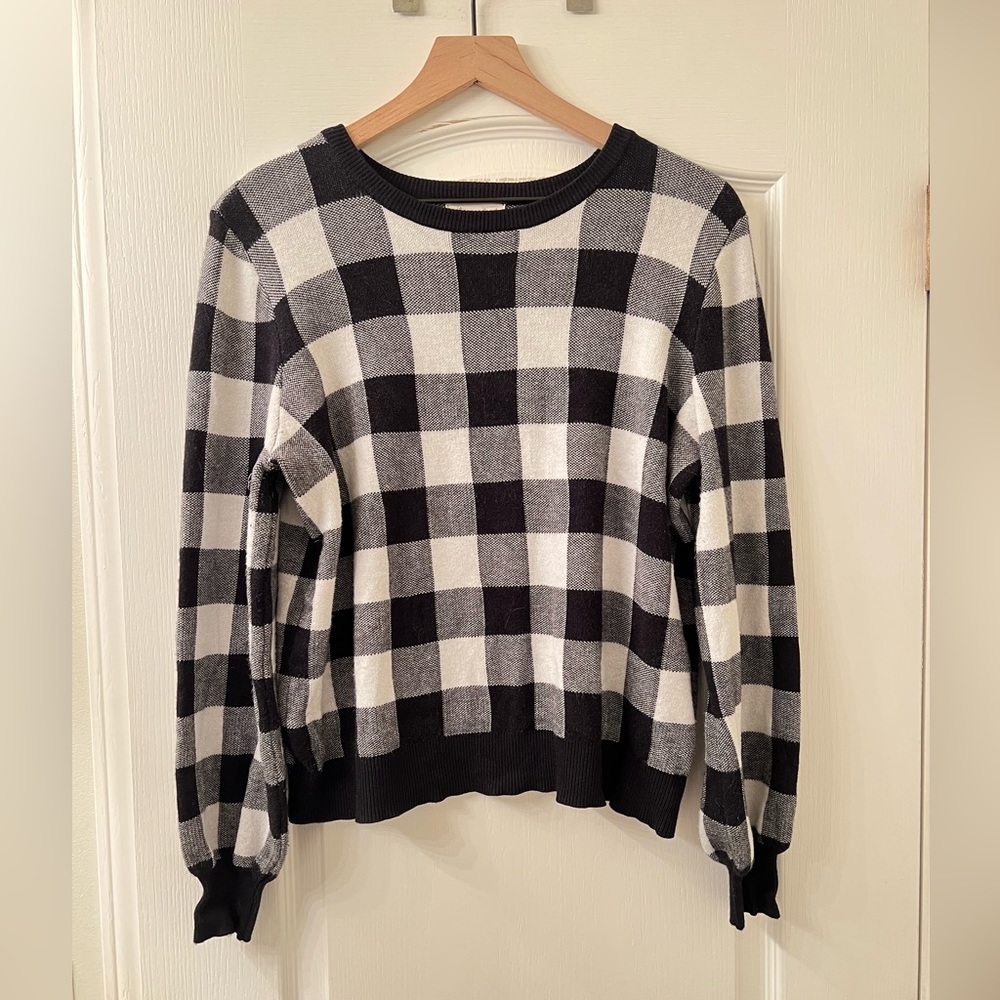 Marked Buffalo Check black and white sweater sz S